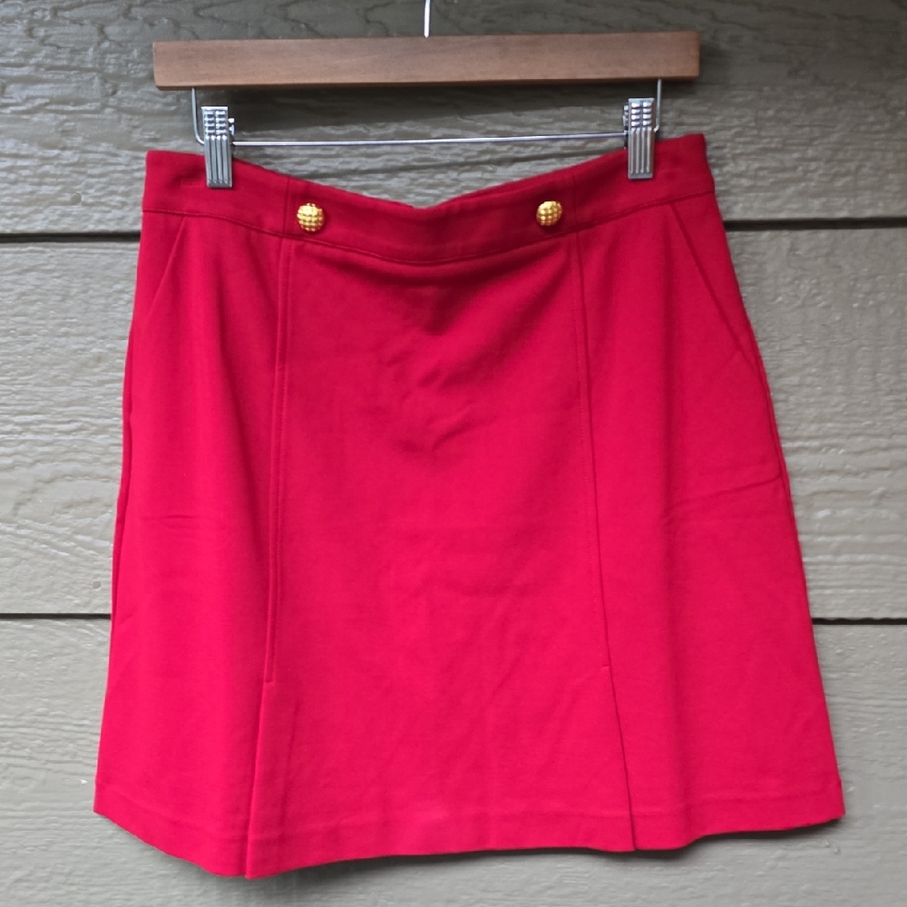 Cabi Broadcast Skirt A Line Mini Pockets Red Fitted At The Waist  6 nwt - Picture 3 of 7